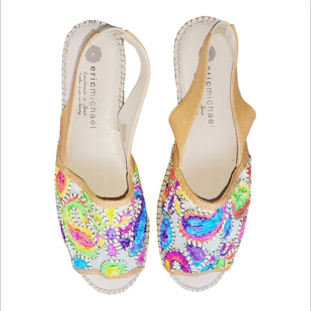 - Eric Micheal espadrilles handmade in Spain leather jute